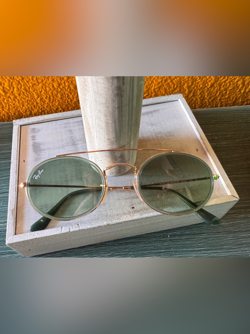 Ray-Ban RB3847N Oval Double Bridge with Green Lenses